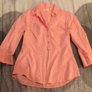 Peach button down